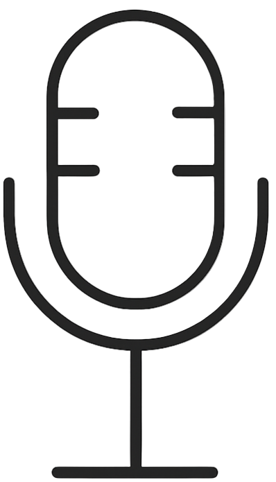 minimalistic line icon of a mic